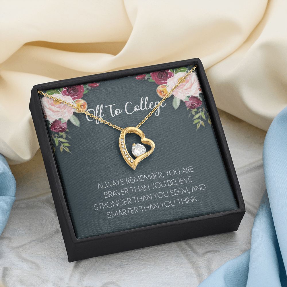 Off To College Necklace, Graduation Gifts For for Girl Congrats Graduation Pendants Gift For Daughter, Granddaughter, Niece, Sister Forever Love Necklace