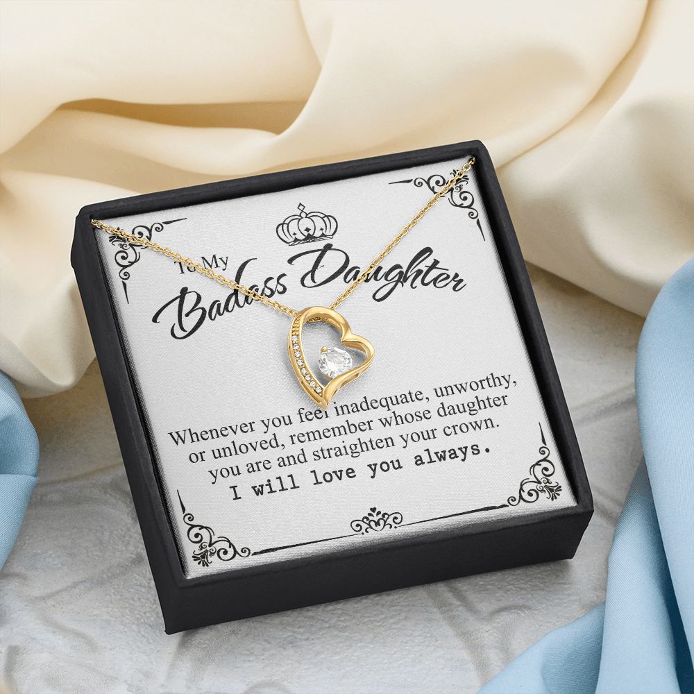 Bonus Daughter Gifts From Stepdad, Step Daughter Gifts From Stepmom, Stepdaughter Gifts From Stepdad, Father Stepdaughter Necklace, To My Bonus Daughter Necklaces, Christmas Gifts For Bonus7 Forever Love Necklace