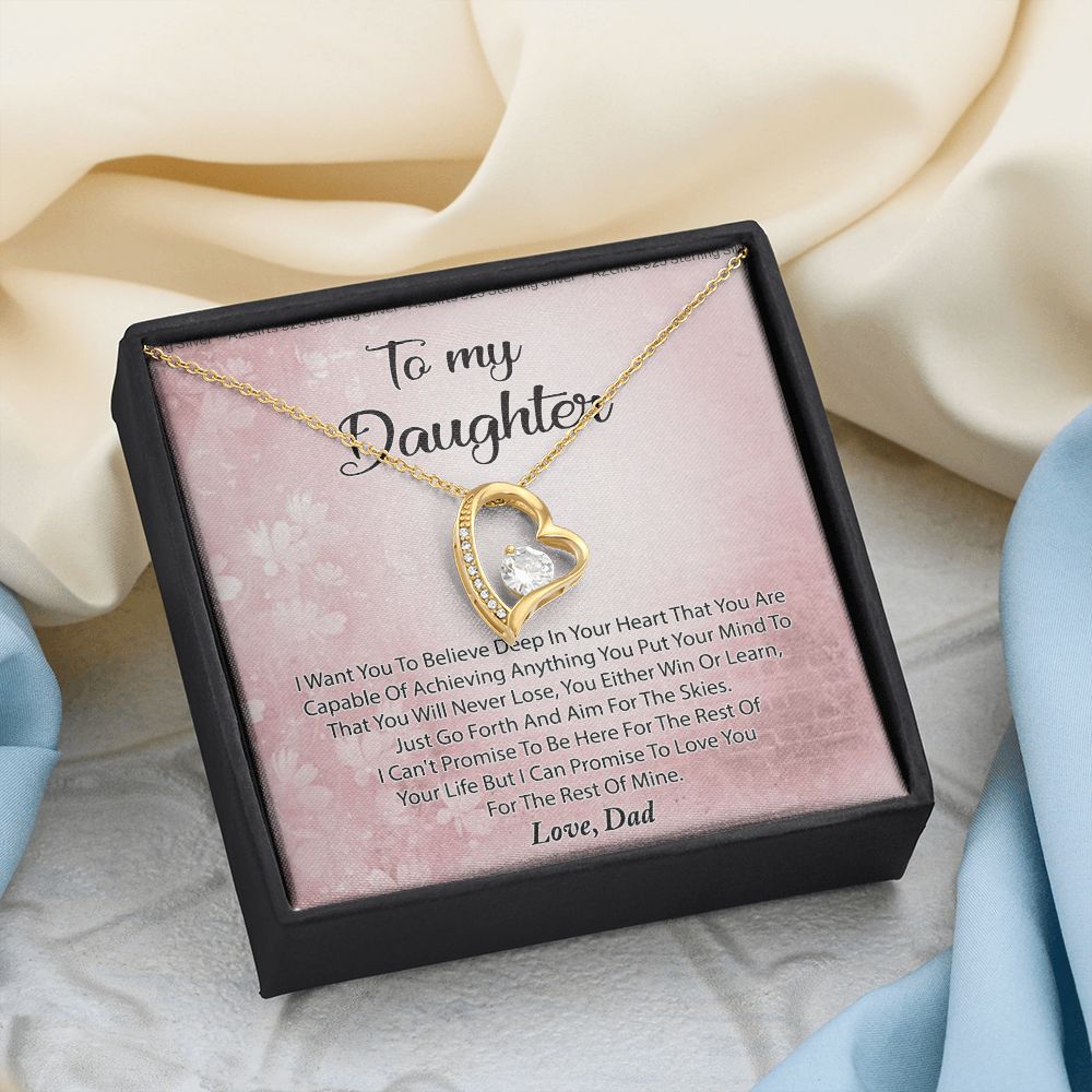 To My Daughter Necklace Gift From Mom I Love You Forever and Always Hearts Necklace For Daughter Present for Birthday Anniversary Christmas Valentine's Day Forever Love Necklace