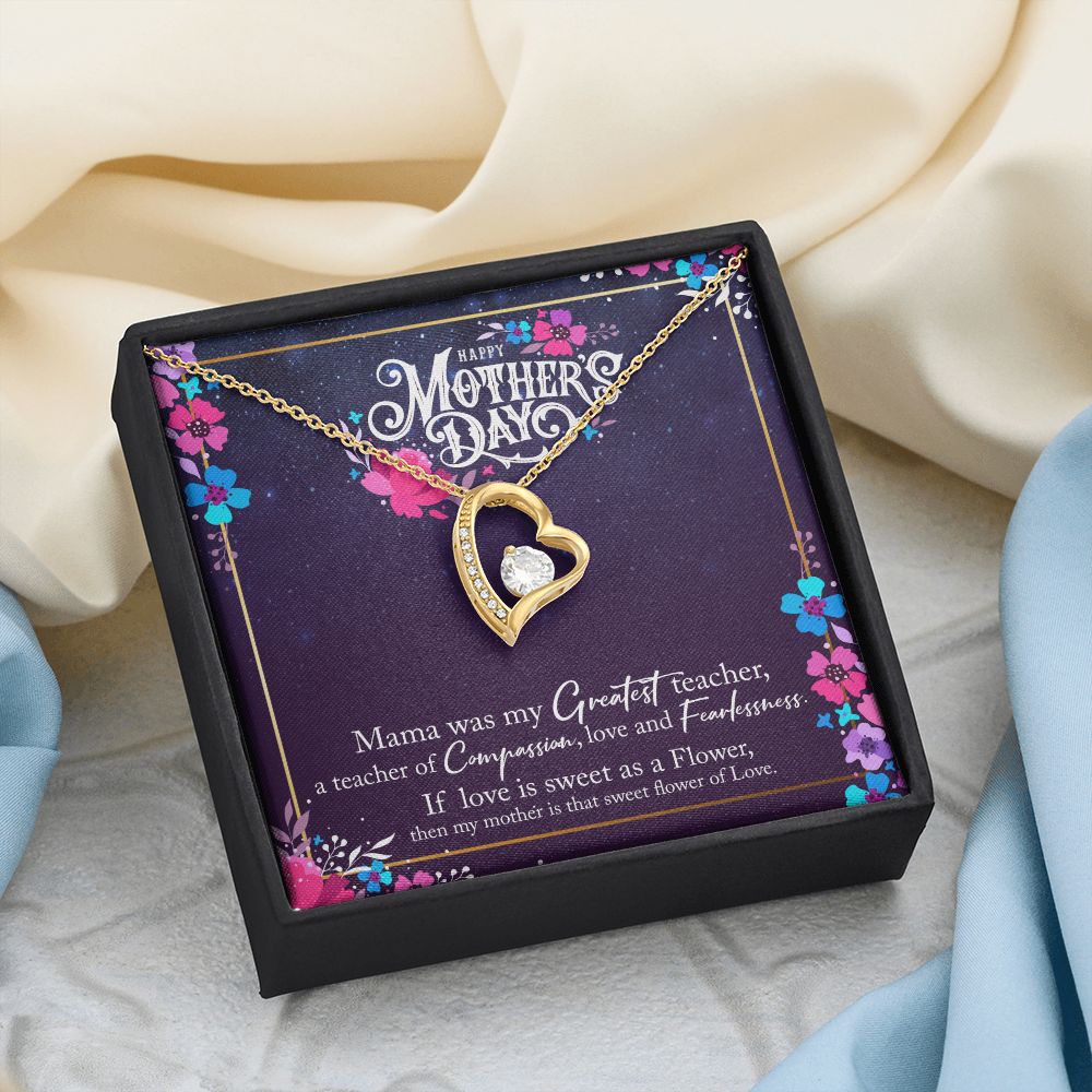 To My Mom Mother Necklace Pendant Gìt From Daughter Or Son Happy Mothers Day Mama Was My Greatest Teacher With Message Card Gift For Mom Forever Love Necklace