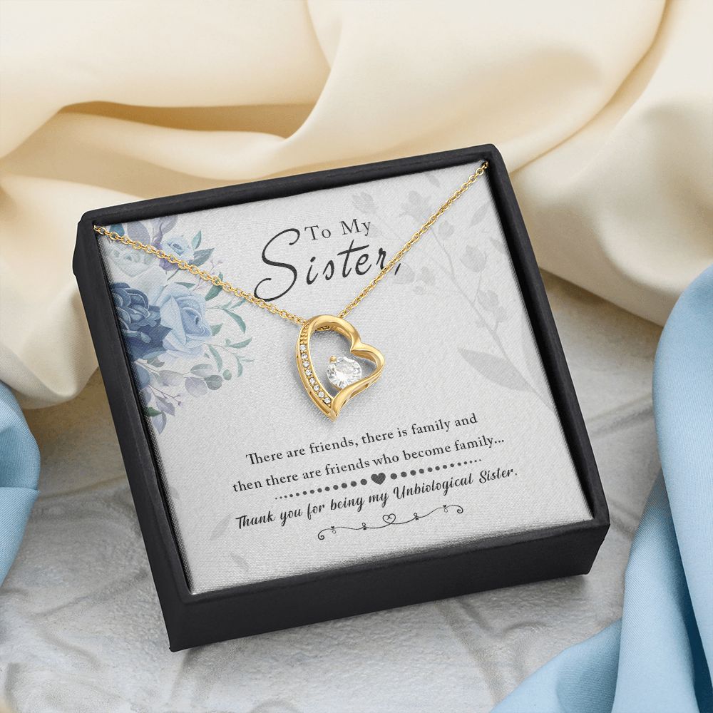 Unbiological Sister - Friends who become family Forever Love Necklace