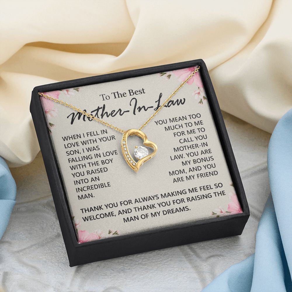 Mother in Law Necklace, Jewelry for Women, Future Mother in Law Gifts from Daughter in Law, Mother of Bride Gifts For Mother in Law, Birthday Gifts For Mother In Law From Daughter In Law12 Forever Love Necklace