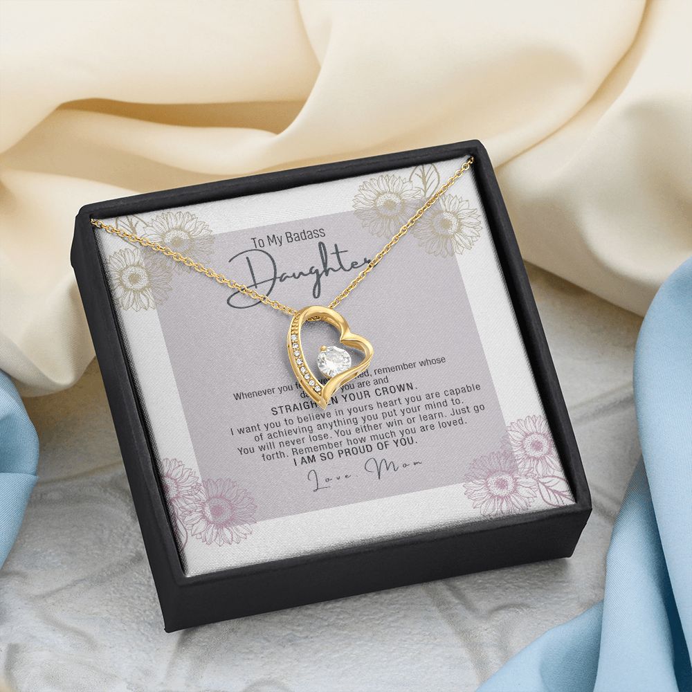 Bonus Daughter Gifts From Stepdad, Step Daughter Gifts From Stepmom, Stepdaughter Gifts From Stepdad, Father Stepdaughter Necklace, To My Bonus Daughter Necklaces, Christmas Gifts For Bonus5 Forever Love Necklace