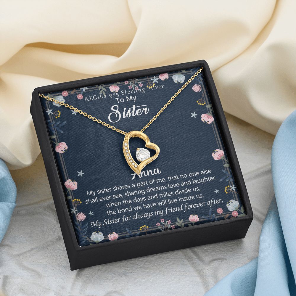 To My Sister Necklace, Pendant Inspirational Jewelry for Women Teen Girl, Keepsake Family and Friendship Gifts, Gift for Sisters, Necklace for Sisters, Sisters Jewelry 301 Forever Love Necklace