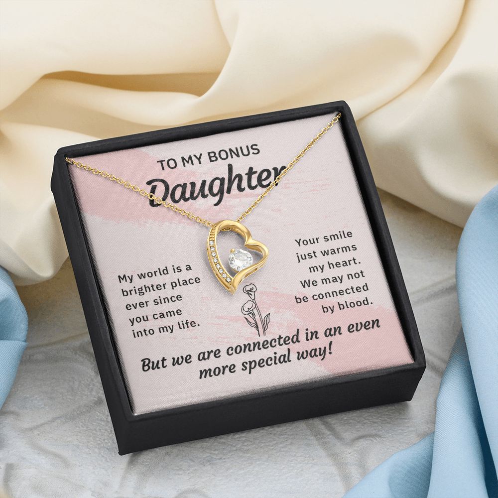 Bonus Daughter Gifts From Stepdad, Step Daughter Gifts From Stepmom, Stepdaughter Gifts From Stepdad, Father Stepdaughter Necklace, To My Bonus Daughter Necklaces, Christmas Gifts For Bonus11 Forever Love Necklace