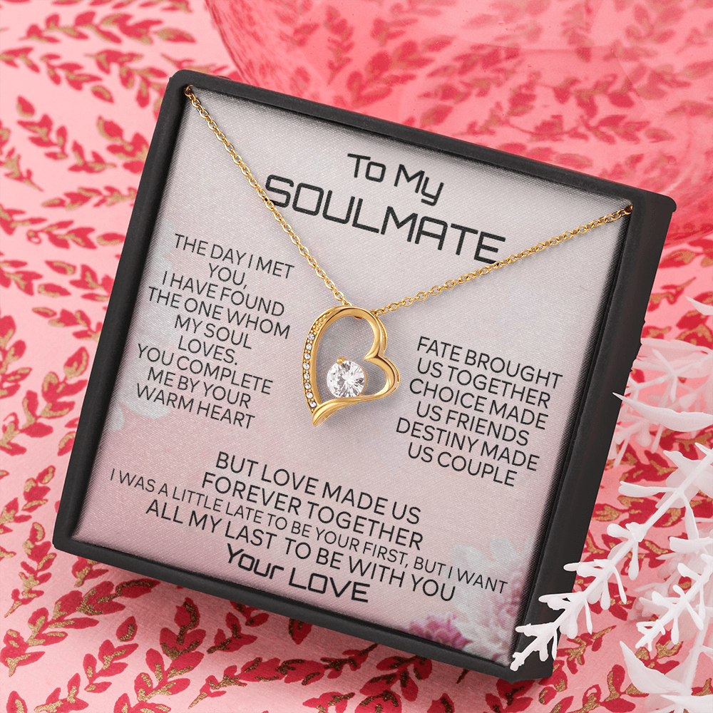 To My Soulmate Necklace Forever Heart Necklace for Her Soulmate Valentines Day 175083704780