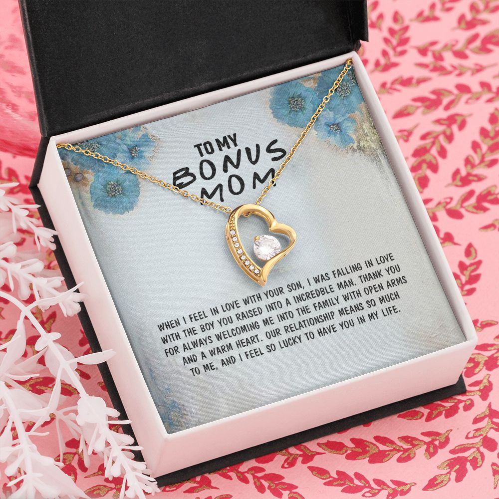 Mother Daughter Necklace as Daughter Gift from Mom, Mom Necklace as Christmas Gift for Mom from Son, Birthday Gift for Mother in Law Necklace, Bonus Mom Gifts for Step Mom Necklace4 Forever Love Necklace
