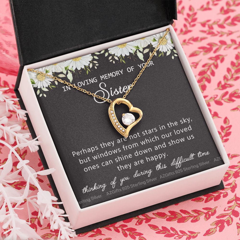 Loss Of Sister Necklace Gift, Sympathy Loss Of Sister, Sympathy Gift Box, Loss Of Sister Necklace, Loss Of Sister, Loss Of Sister Gift, Condolence Gifts, Remembrance Necklace for Women Forever Love Necklace