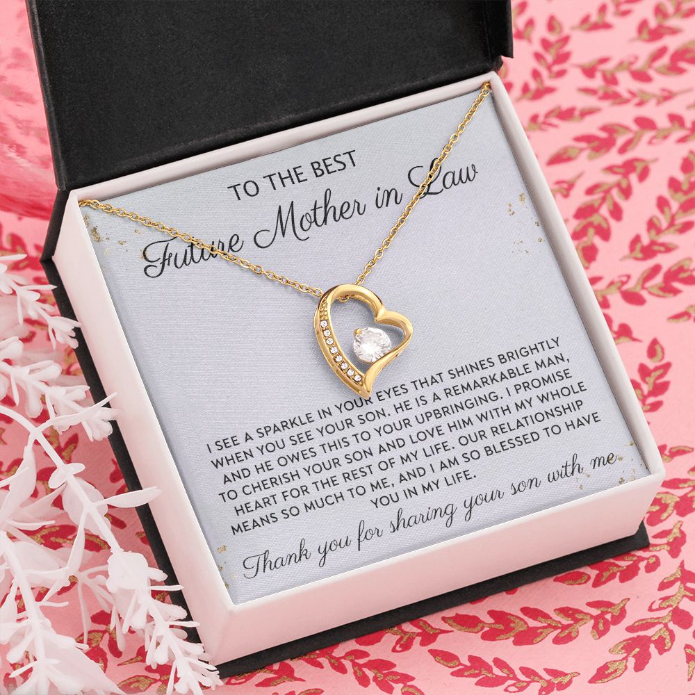Gift to MIL Mother of the Groom Gift From Bride Wedding Gift Pendants from Bride Gifts for Mom Mother of the Bride Necklace Unique Groom Mom Forever Love Necklace