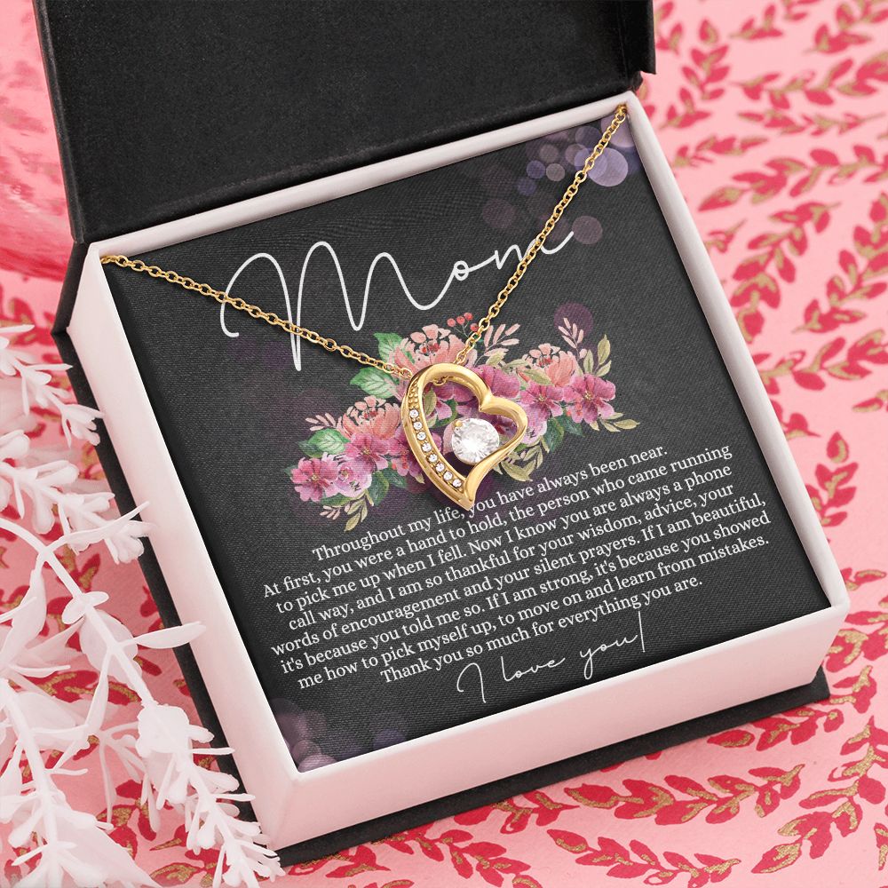 To My Mom Necklace, Mom Gifts, Mom Jewelry Box, Necklace for Mom, Gifts for Mom, Mother's Day Necklace Jewelry Gift For Mom, Birthday Gift For Mom, Thank you Mom Gift Forever Love Necklace