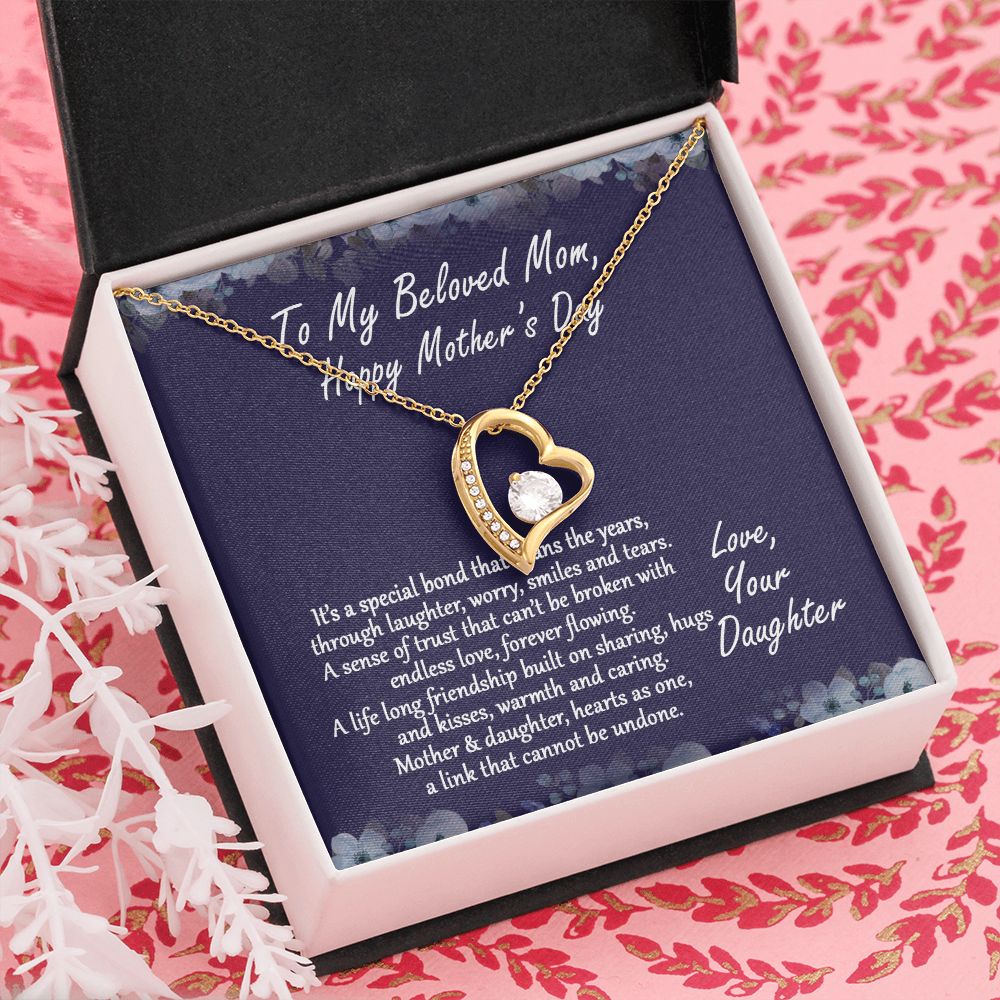 Mom Necklace Gifts for Mom from Daughter to Mom Gifts for Mothers Day from Daughter, To My Mom Necklace from Daughter to Mom Birthday Gifts Necklace with Message Card and Gift Box2232 Forever Love Necklace
