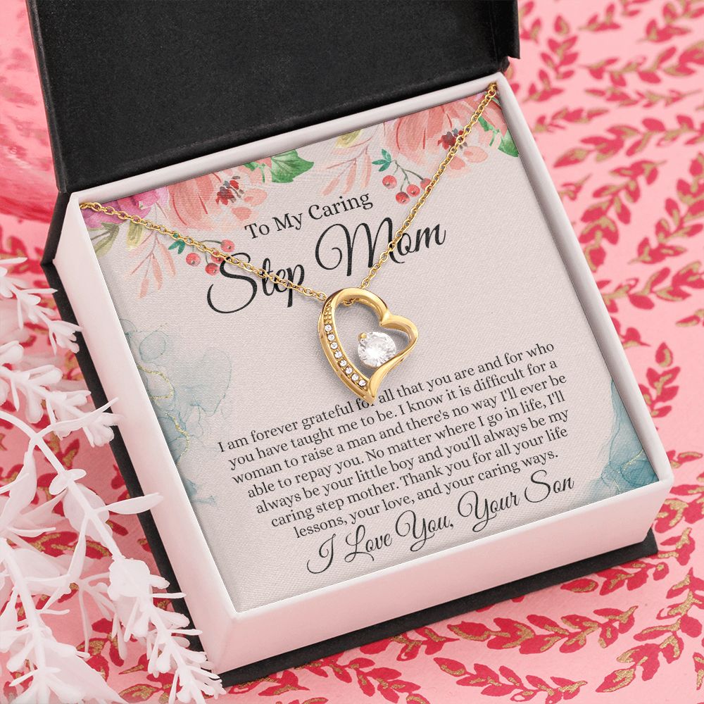 To My Step Mom Gift, Step Mom Necklace, Step Mom Gift From Son, Step Mom Mother's Day Gift From Step Son, Step Mom Birthday Gift, Step Mom Gift Necklace from Step Son Forever Love Necklace