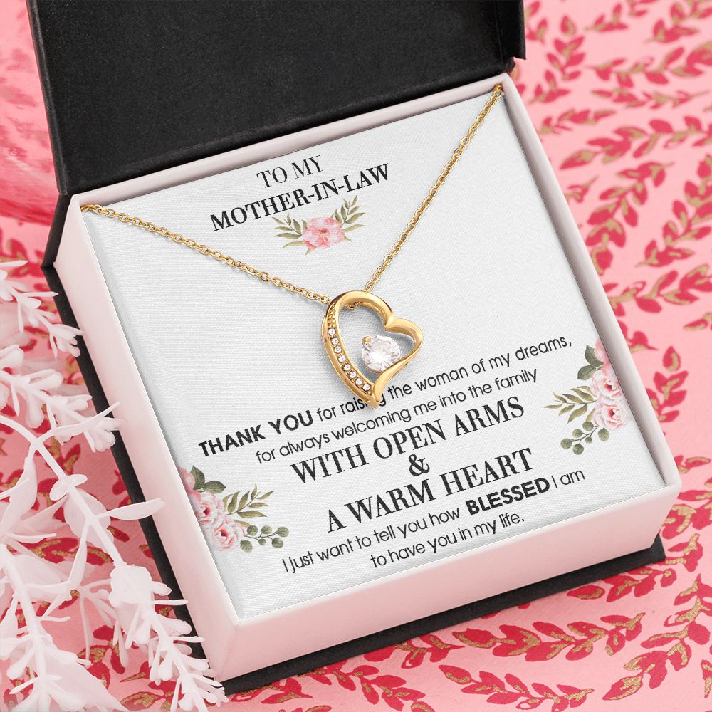 To My Mother-In-Law From Son-In-Law Thank You For Raising Forever Love Necklace