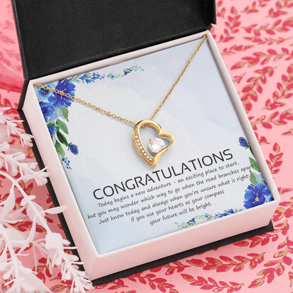 Graduation Compass Necklace - Perfect gift to say congratulations to high school Congrats Graduation Pendants Gift For Daughter, Granddaughter, Niece, Sister Forever Love Necklace