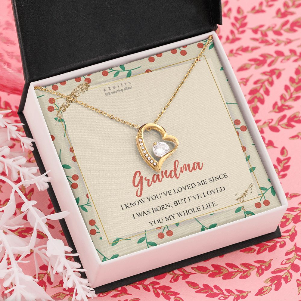 To My Grandma Necklace, Gift for Grandmother Necklace, Mothers Day Gift For Grandma Nana, Grandma Jewelry From Grandchildren GrandKids , Jewelry Box Gift For Grandma Grandmother15 Forever Love Necklace