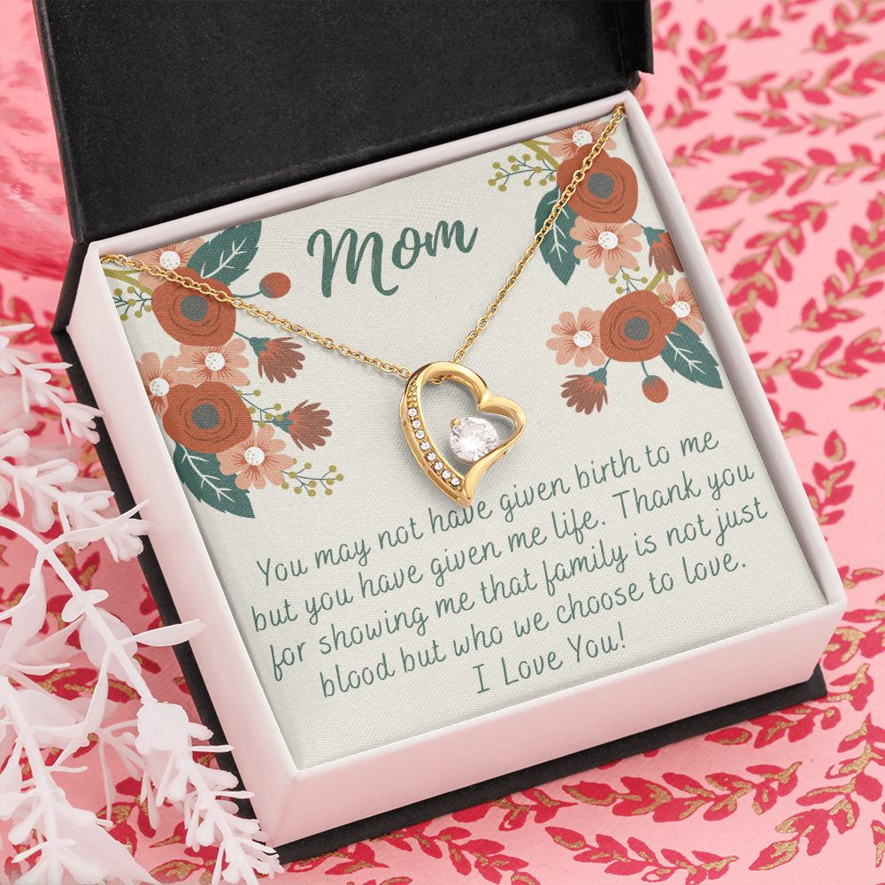 To My Mom Love Knot Necklace Gift for Stepmom Birthday Present Idea for Mother Forever Love Necklace