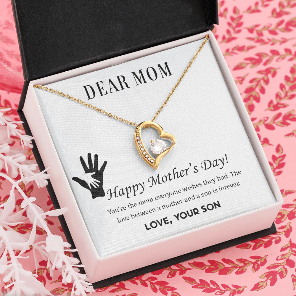 2Mom Necklace Gifts for Mom from Daughter to Mom Gifts for Mothers Day from Daughter, To My Mom Necklace from Daughter to Mom Birthday Gifts Necklace with Message Card and Gift Box2228 Forever Love Necklace