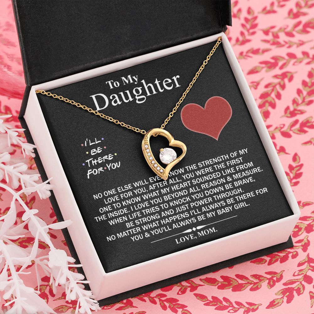 Mother Daughter Gift Ideas, To My Daughter Gift Necklace from Mom, Jewelry Pendant Present for Daughter, Birthday Christmas Gift Graduation Gifts for Daughters, Mother and Daughter Necklace 2138 Forever Love Necklace
