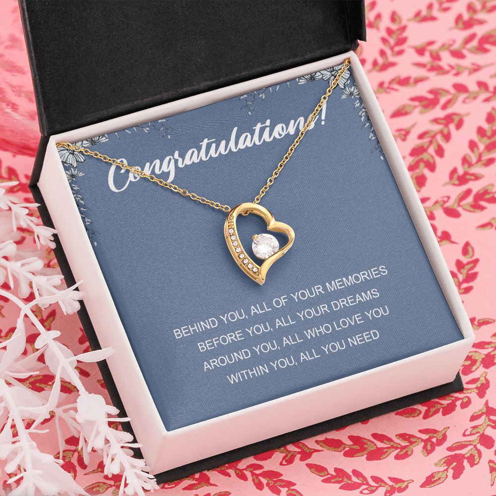 Graduation Gift Necklace for Girls College, High School, Love Knot Necklace Congrats Graduation Pendants Gift For Daughter, Granddaughter, Niece, Sister Forever Love Necklace