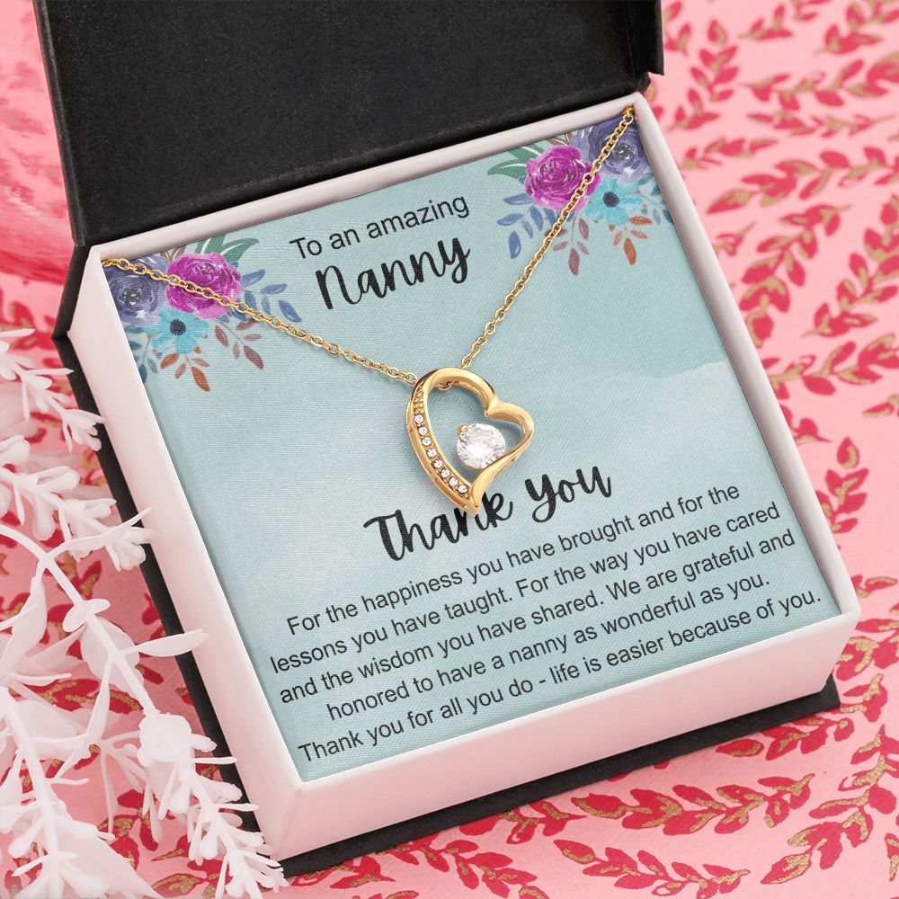To My Grandma Necklace, Gift for Grandmother Necklace, Mothers Day Gift For Grandma Nana, Grandma Jewelry From Grandchildren GrandKids , Jewelry Box Gift For Grandma Grandmother10 Forever Love Necklace