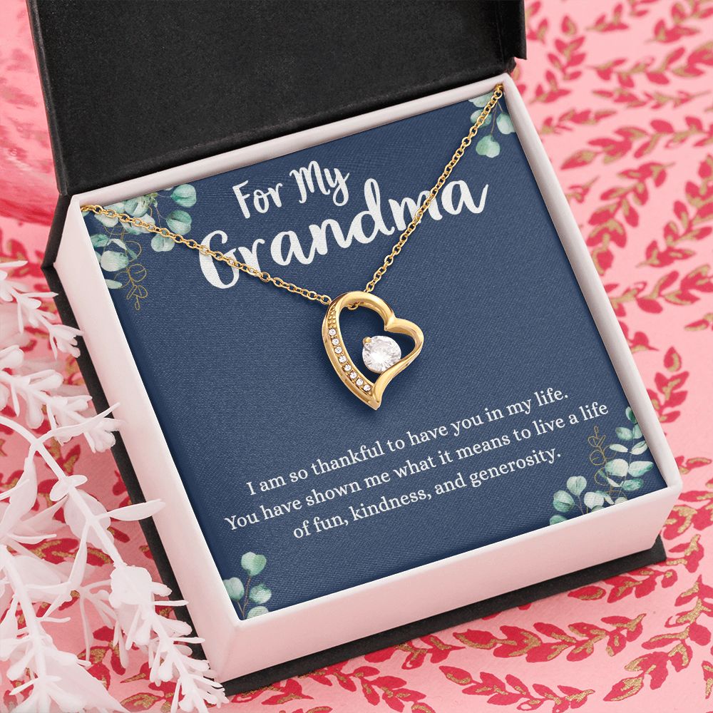 To My Grandma Necklace, Gift for Grandmother Necklace, Mothers Day Gift For Grandma Nana, Grandma Jewelry From Grandchildren GrandKids , Jewelry Box Gift For Grandma Grandmother4 Forever Love Necklace