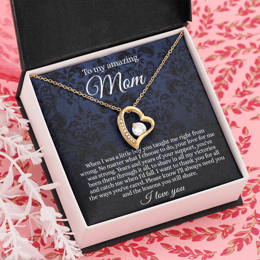 Gift for Mom Necklace, To My Beautiful Mom Love Knot Necklace Card, Mother’s Day Gift For Mom From Son, Thank You Mom Gift, Custom Jewelry Necklace For Mom Forever Love Necklace