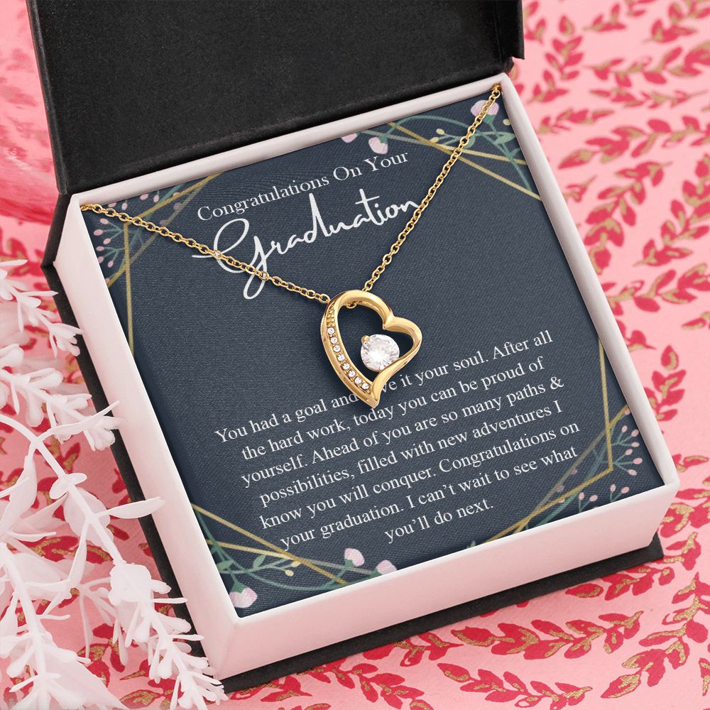 Graduation Gift For Her Necklace High School Graduation Gift, Congrats Graduation Pendants Gift For Daughter, Granddaughter, Niece, Sister Forever Love Necklace