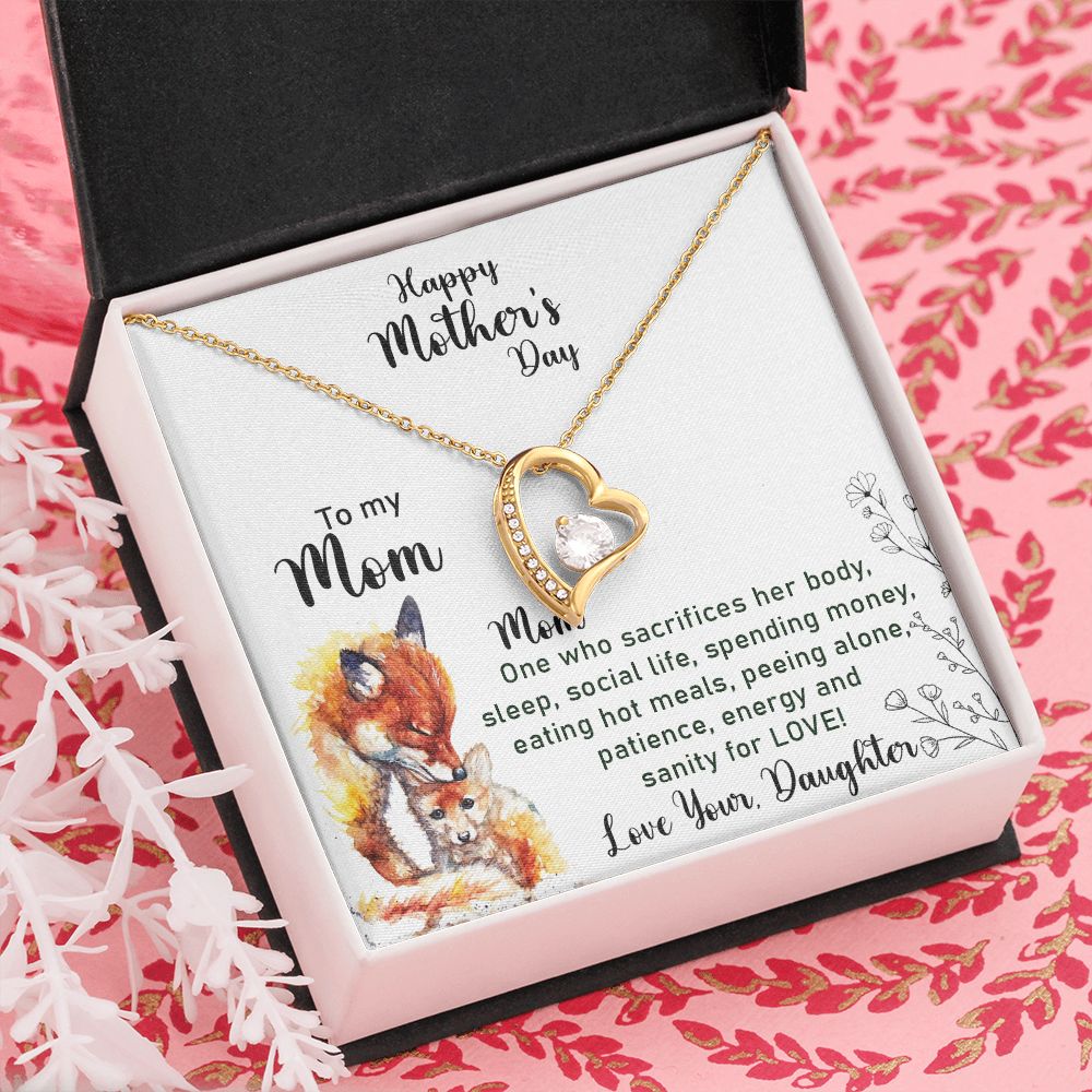 Mom Necklace Gifts for Mom from Daughter to Mom Gifts for Mothers Day from Daughter, To My Mom Necklace from Daughter to Mom Birthday Gifts Necklace with Message Card and Gift Box2223 Forever Love Necklace