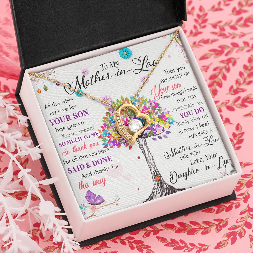 To My Mom Tree Necklace Pendant Gift From Daughter In Law Necklace Said And Done Gift For To Mom Happy Mother's Day Mother In Law Gift On Birthday Anniversary Gift 30821 Forever Love Necklace