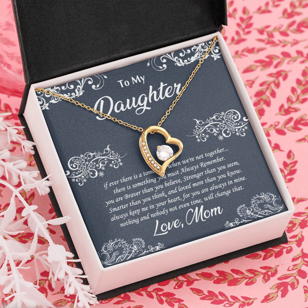 Jewelry Pendant Present for Daughter, To My Daughter Gift Necklace from Mom, Mother Daughter Gift Ideas, Birthday Christmas Gift Graduation Gifts for Daughters, Mother and Daughter Necklace 19 Forever Love Necklace