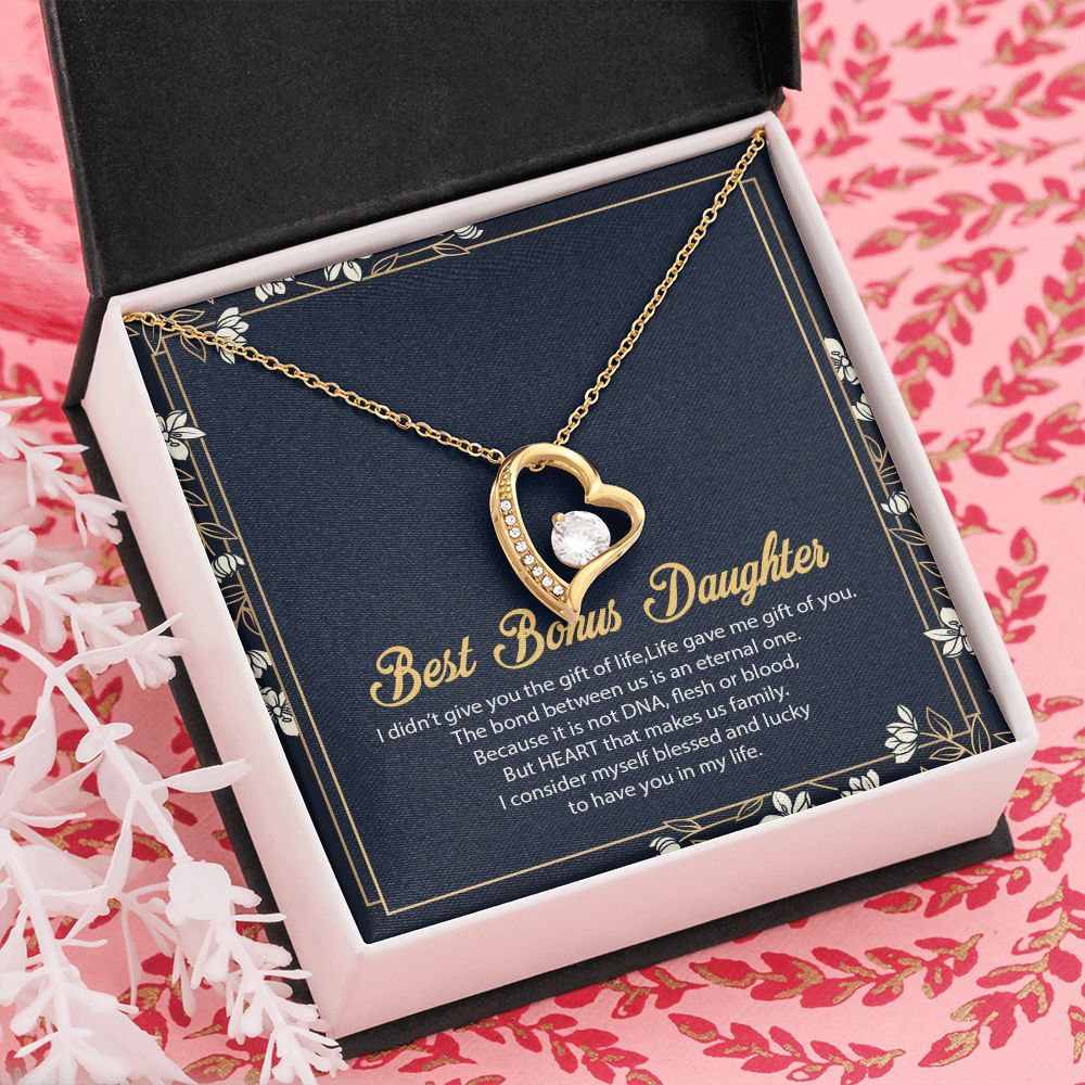 Bonus Daughter Gifts From Stepdad, Step Daughter Gifts From Stepmom, Stepdaughter Gifts From Stepdad, Father Stepdaughter Necklace, To My Bonus Daughter Necklaces, Christmas Gifts For Bonus8 Forever Love Necklace