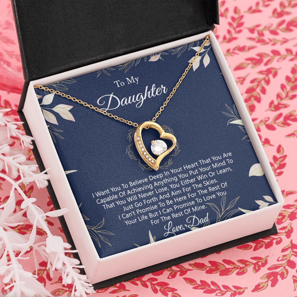 Gift For Daughter from Dad Daughter Father Necklace for Daughter Gift from Dad To My Daughter Necklace Daughters Birthday Christmas Jewelry Birthday Gifts for Women Girls Forever Love Necklace