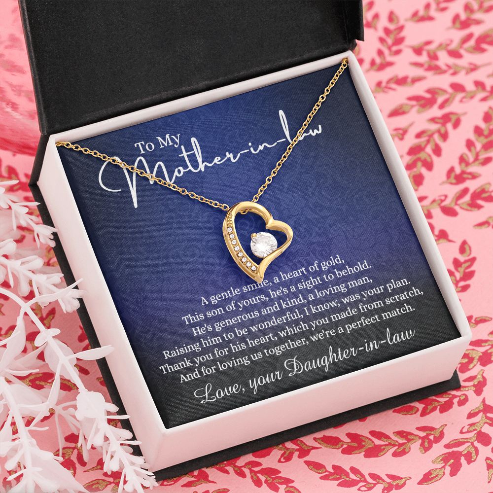 To My Mother in Law Necklace, Mother in Law Gift, Necklace for Mother in Law Jewelry Gift to My Mother-in-law on Wedding Day Mother's day gift for Mother in Law Birthday gift Forever Love Necklace