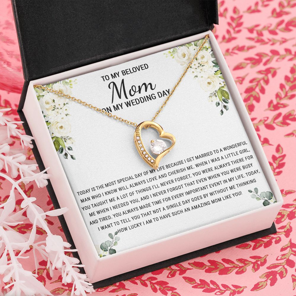 To My Mom Necklace, Gift For Mom, Mother's Day Gift from Daughter, Mom Jewelry Gift for Mothers Day, Birthday Gift for Mother, Moms Gift from Daughter Son, Necklace for Mom Mother 1 Forever Love Necklace
