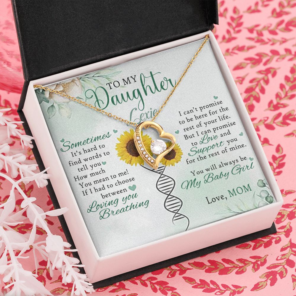 Jewelry Pendant Present for Daughter, To My Daughter Gift Necklace from Mom, Mother Daughter Gift Ideas, Birthday Christmas Gift Graduation Gifts for Daughters, Mother and Daughter Necklace 17 Forever Love Necklace
