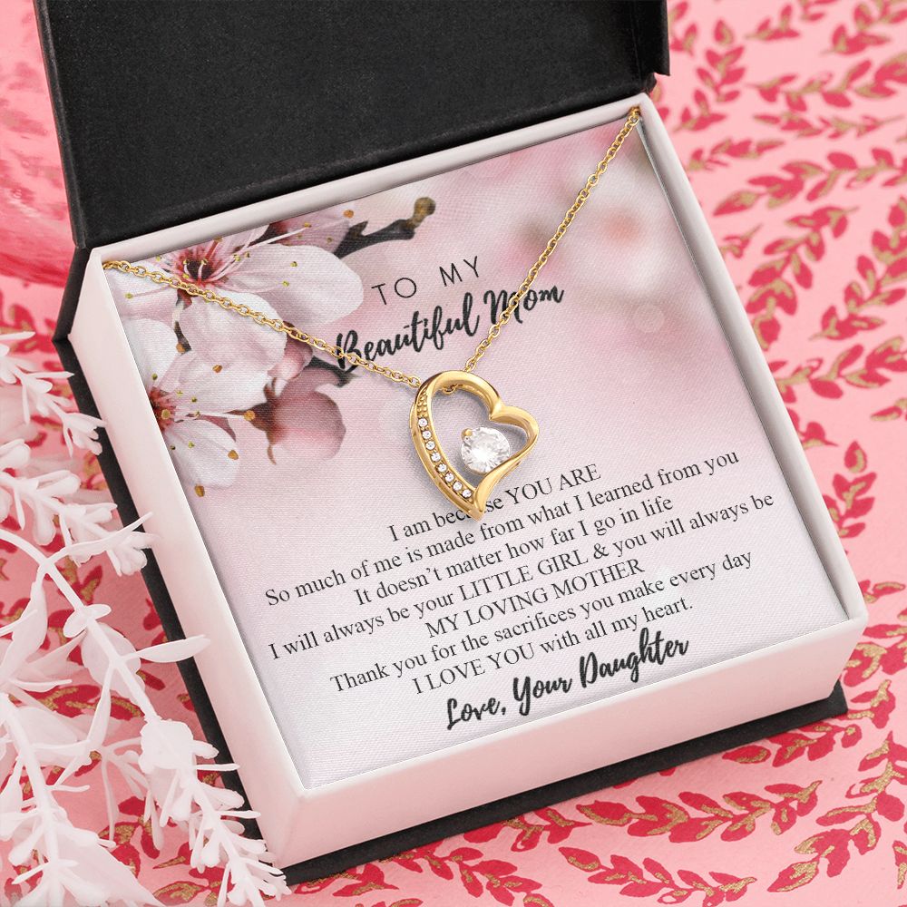 Mom Necklace Gifts for Mom from Daughter to Mom Gifts for Mothers Day from Daughter, To My Mom Necklace from Daughter to Mom Birthday Gifts Necklace with Message Card and Gift Box2246 Forever Love Necklace