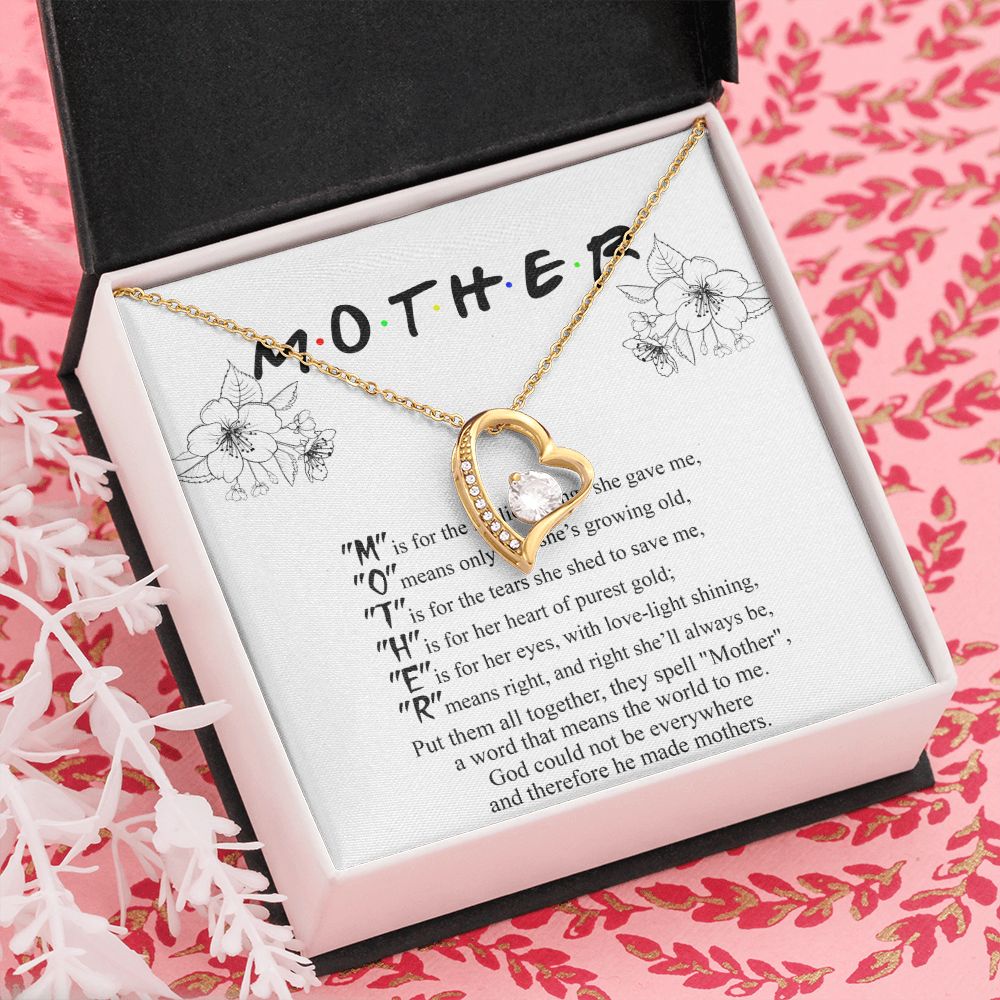 Mom Necklace Gifts for Mom from Daughter to Mom Gifts for Mothers Day from Daughter, To My Mom Necklace from Daughter to Mom Birthday Gifts Necklace with Message Card and Gift Box2224 Forever Love Necklace