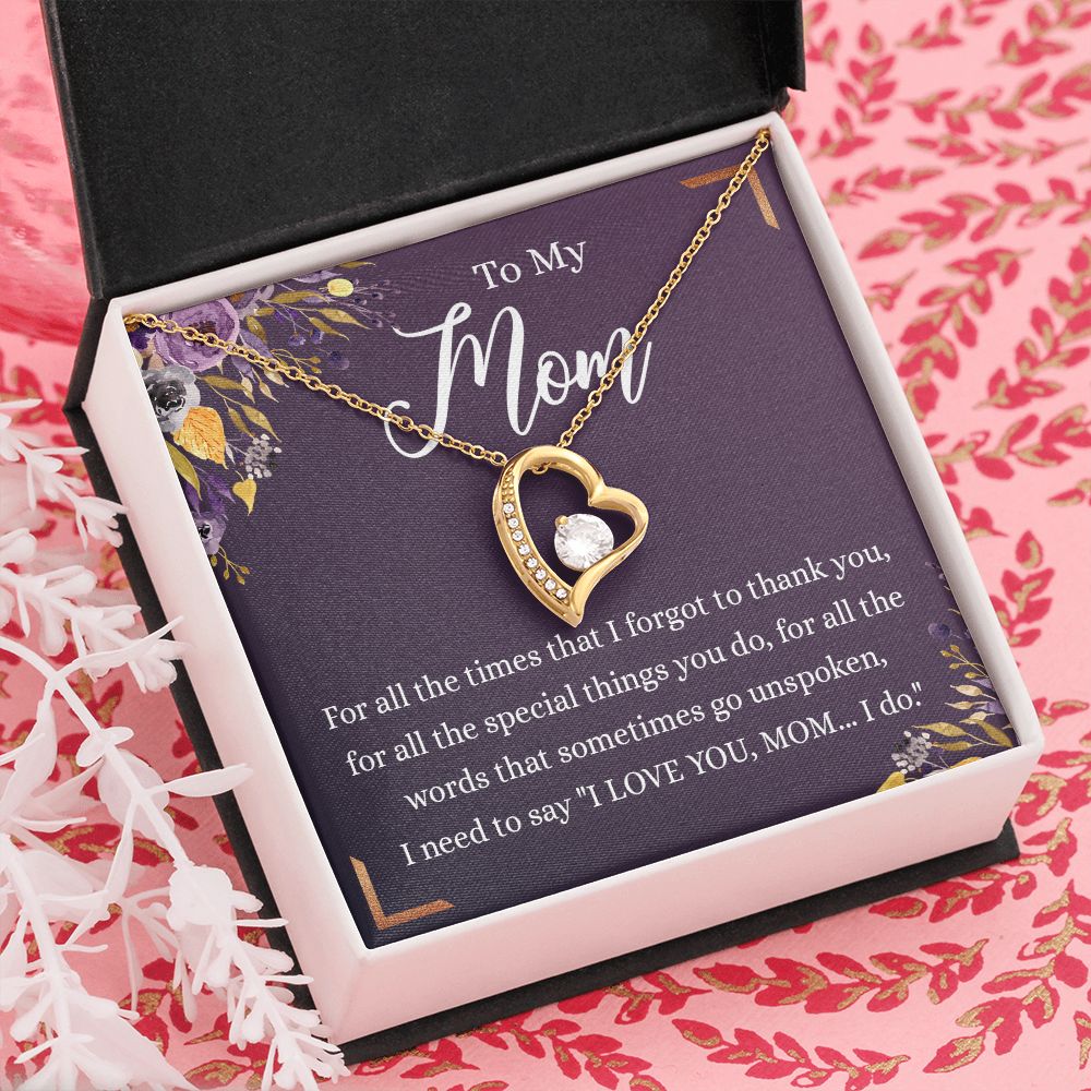 To My Mother Gift Necklace To Mom, Mother, Mommy, Momma from Child Special Mother Gift for Birthday Mothers Day Retriment Anniversary Hoiday Present for Mom Necklace for Women Forever Love Necklace