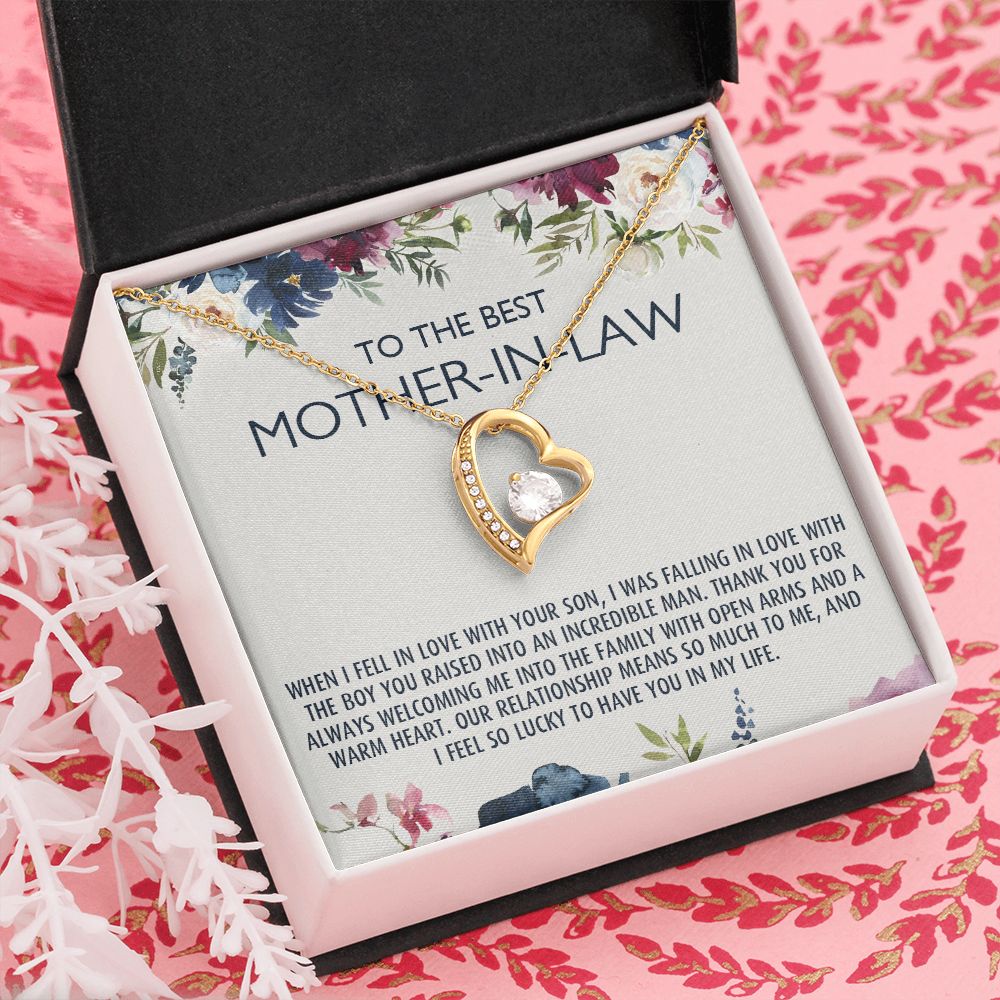 To My Mother-In-Law Gift Mothers Day Gift Necklace Mother-In-Law Gifts Jewelry Forever Love Necklace