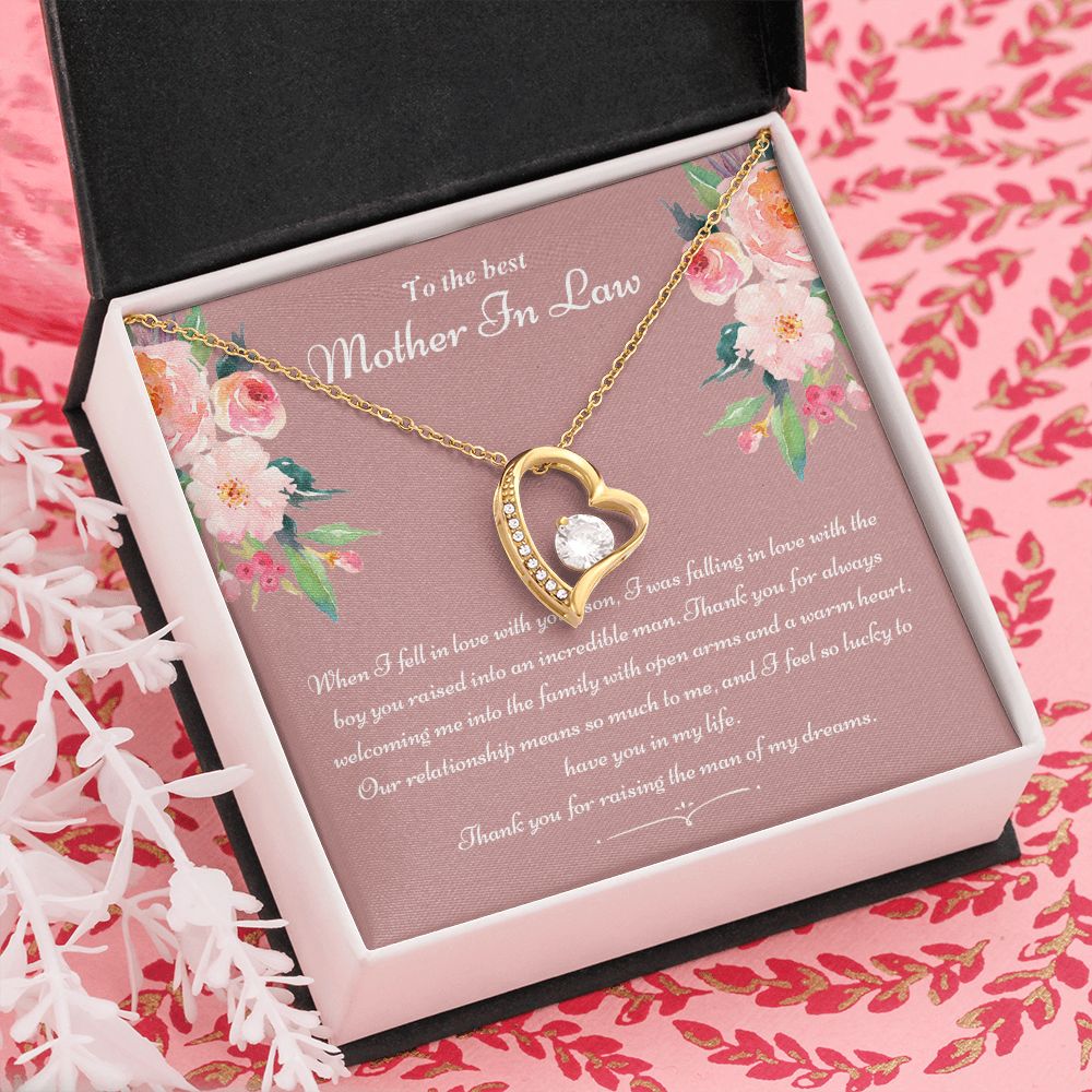 To The Best Mother In Law Gifts, Love Knot Necklace, Mother's Day Necklace Gifts Forever Love Necklace