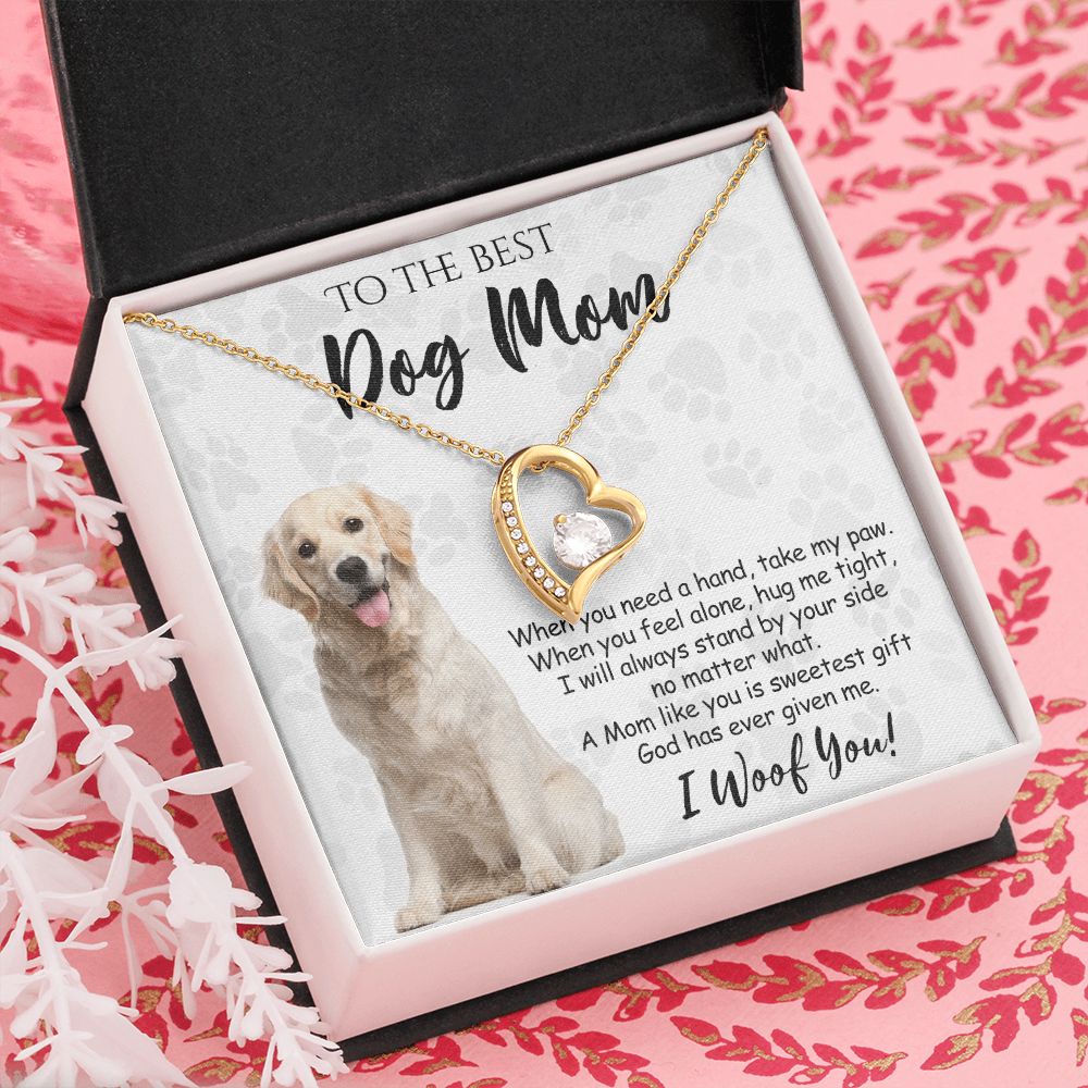 To The Best Golden Retriever Dog Mom Knot Necklace Mother's Day Gift , I Woof You Gift Card, Message Card Jewelry For Dog Lovers, Necklace For Mom Forever Love Necklace