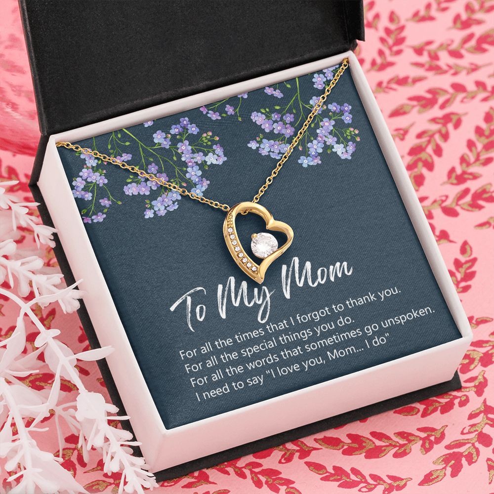 To My Mom Necklace Jewelry Gift, Birthday Gift For Mom, Mother's Day Gift For Mom, Message Card Jewelry Gift For Mom, Meaningful Mom Gift Forever Love Necklace