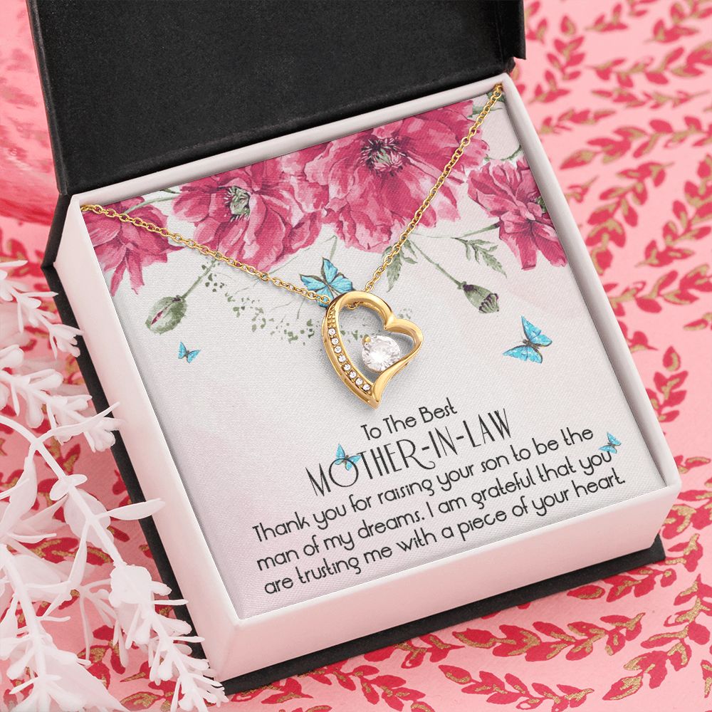 To The Best Mother In Law Necklace, Mother In Law Gifts, Mothers Day Gifts Necklace Forever Love Necklace