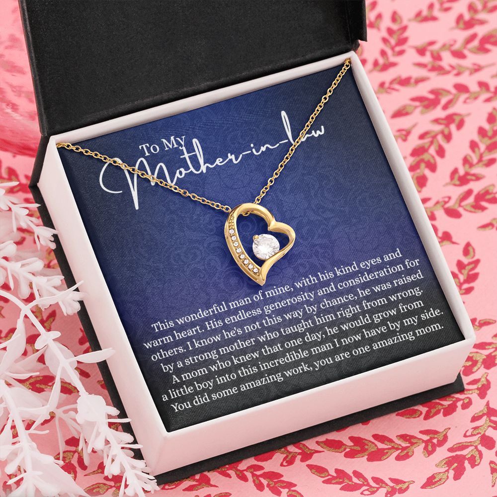 To My Mother in Law Necklace, Mother in Law Gift, Gift for Mother in Law Necklace Jewelry Gift to My Mother-in-law on Wedding Day Mother's day gift for Mother in Law Birthday gift Forever Love Necklace