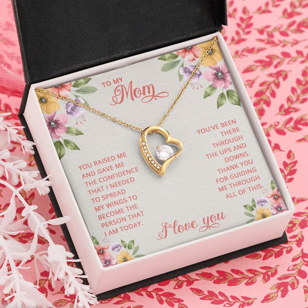 Mom Necklace Gifts for Mom from Daughter to Mom Gifts for Mothers Day from Daughter, To My Mom Necklace from Daughter to Mom Birthday Gifts Necklace with Message Card and Gift Box16 Forever Love Necklace