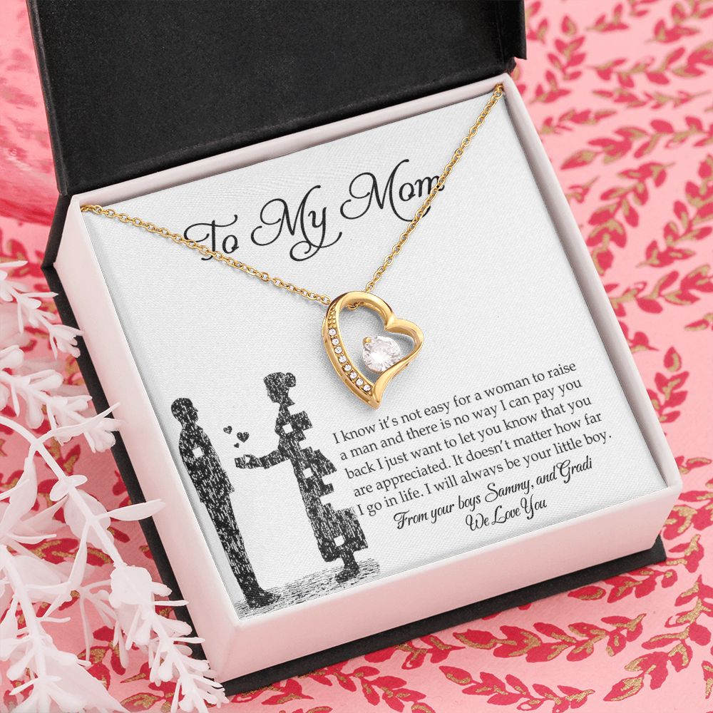 To My Mom Necklace, Gift For Mom, Mother's Day Gift from Son, Mom Jewelry Gift for Mothers Day, Birthday Gift for Mother, Moms Gift from Daughter Son, Necklace for Mom Mother Forever Love Necklace