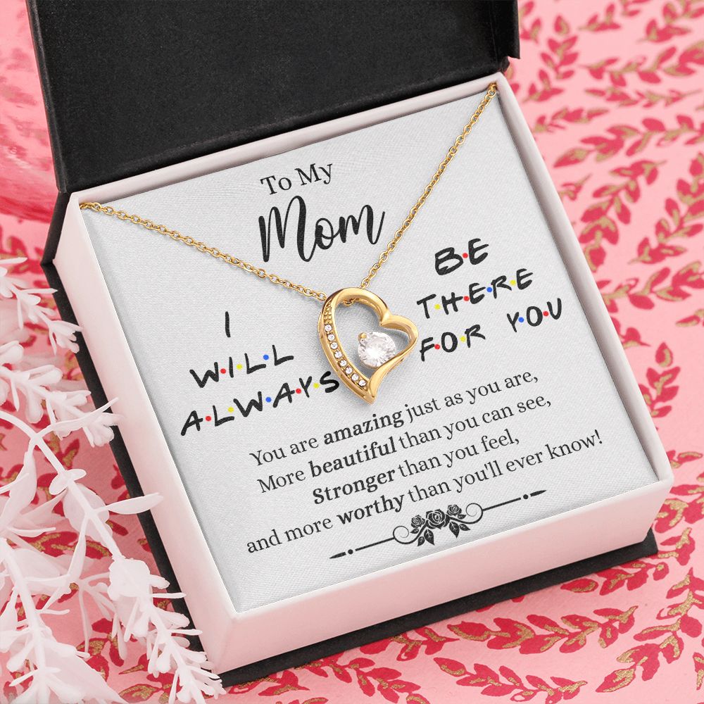 Mother Daughter Necklace Gifts For Mom Birthday Christmas Mothers Day Present To My Mom Jewelry Pendant Message Card Gift Box Forever Love Necklace