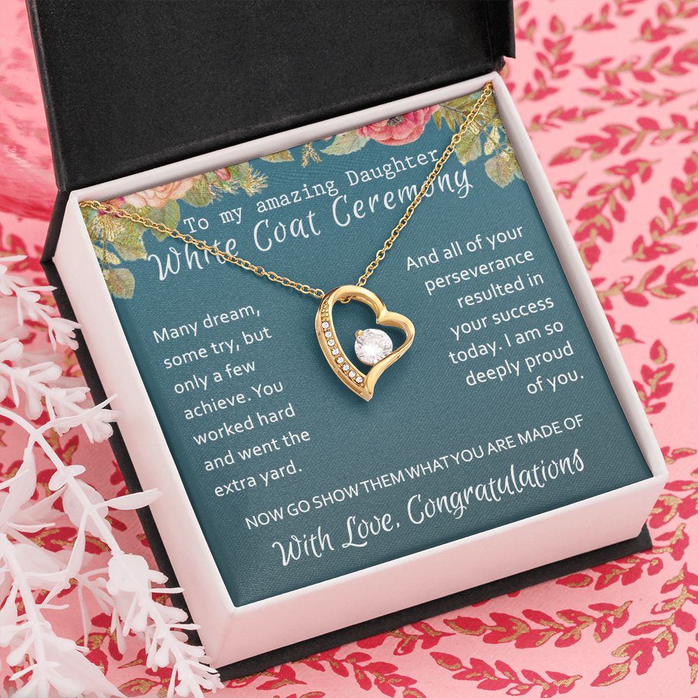 White Coat Ceremony Gift Necklace Medical School Graduation Student Ceremony New Doctor Graduation Gift For Doctor Residency Gifts Necklace For Girl, Pendant For for Her Daughter Sister Forever Love Necklace