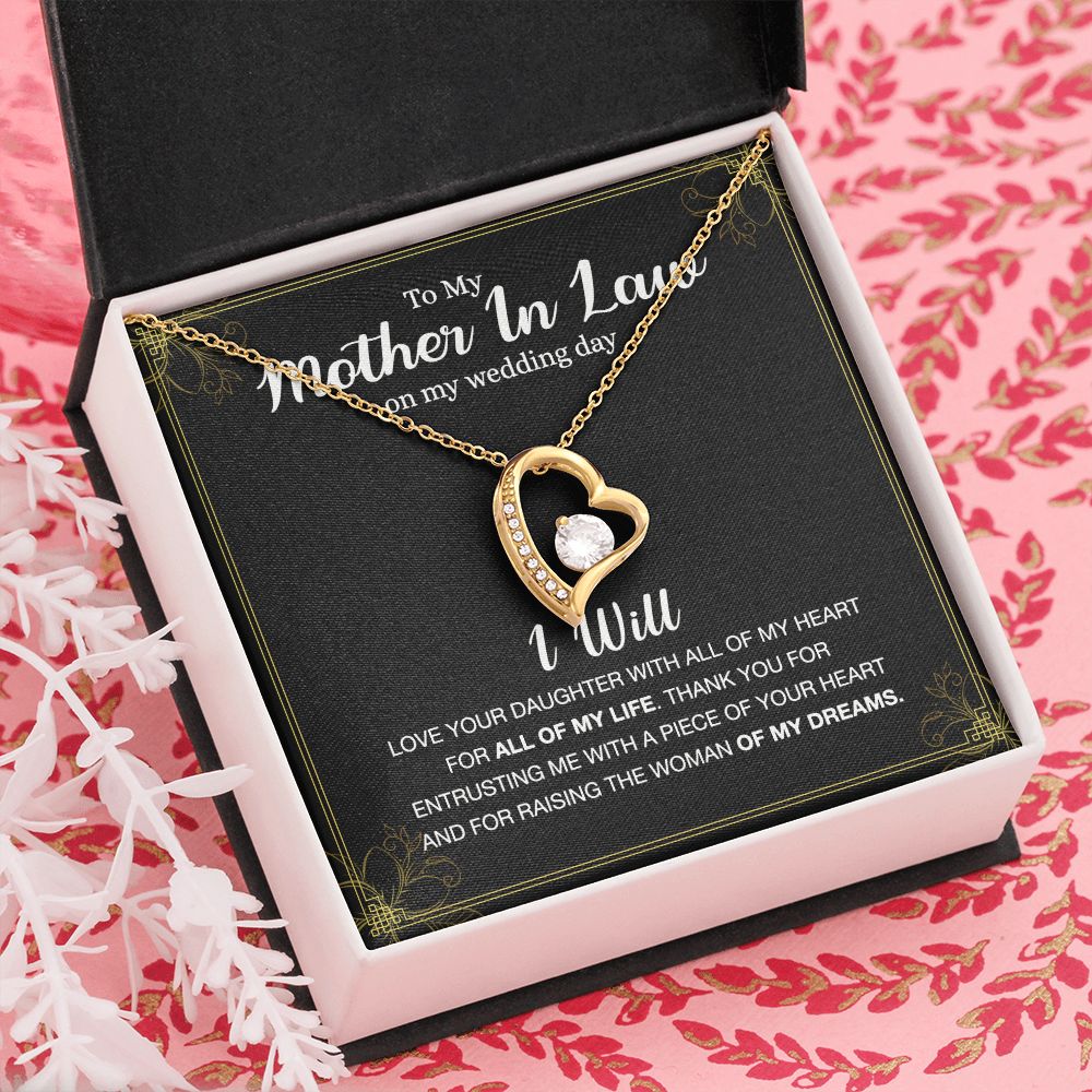 Mother Of The Bride Gift From Groom, Mother In Law Gift on Wedding Day from Groom, Gifts for Mother of the Bride, Future Mother-In-Law Forever Love Necklace