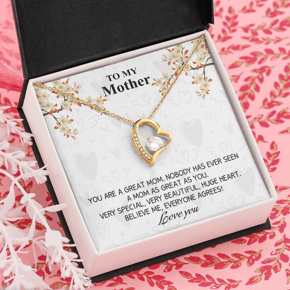 Mom Necklace Gifts for Mom from Daughter to Mom Gifts for Mothers Day from Daughter, To My Mom Necklace from Daughter to Mom Birthday Gifts Necklace with Message Card and Gift Box8 Forever Love Necklace
